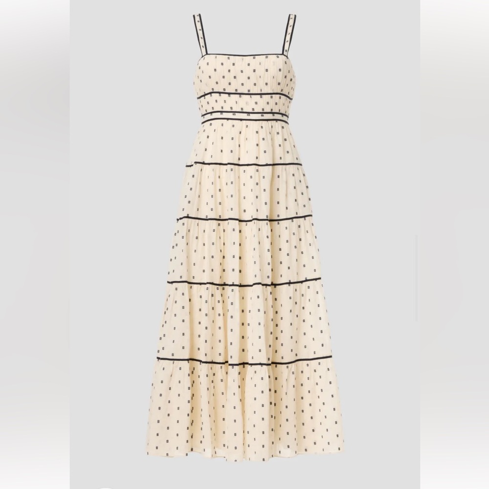 Ulla Johnson - Clemente Dress Elegant Cream and Black Polka Dot Dress EUC worn